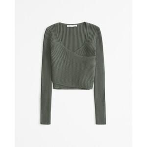 Abercrombie & Fitch Luxeloft Slim Wrap Sweater - S - GREEN